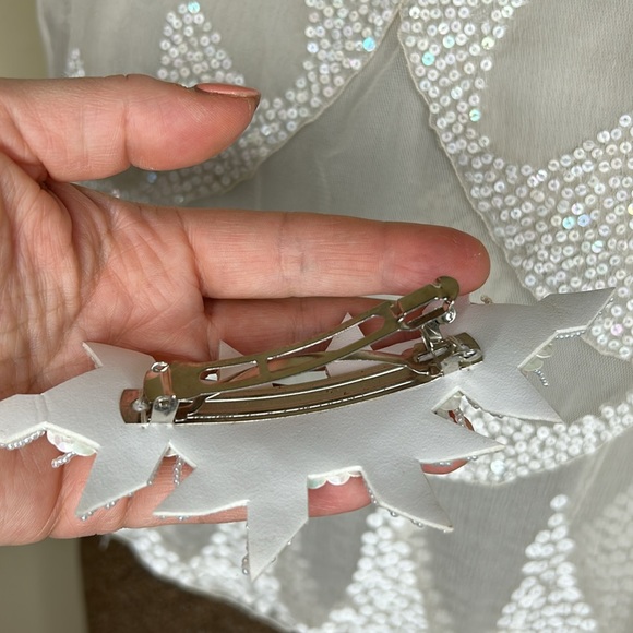 BNWOT A|X Armani Exchange Set Silk Cami, Sequin Layered Top with Hair Clip - Picture 14 of 15